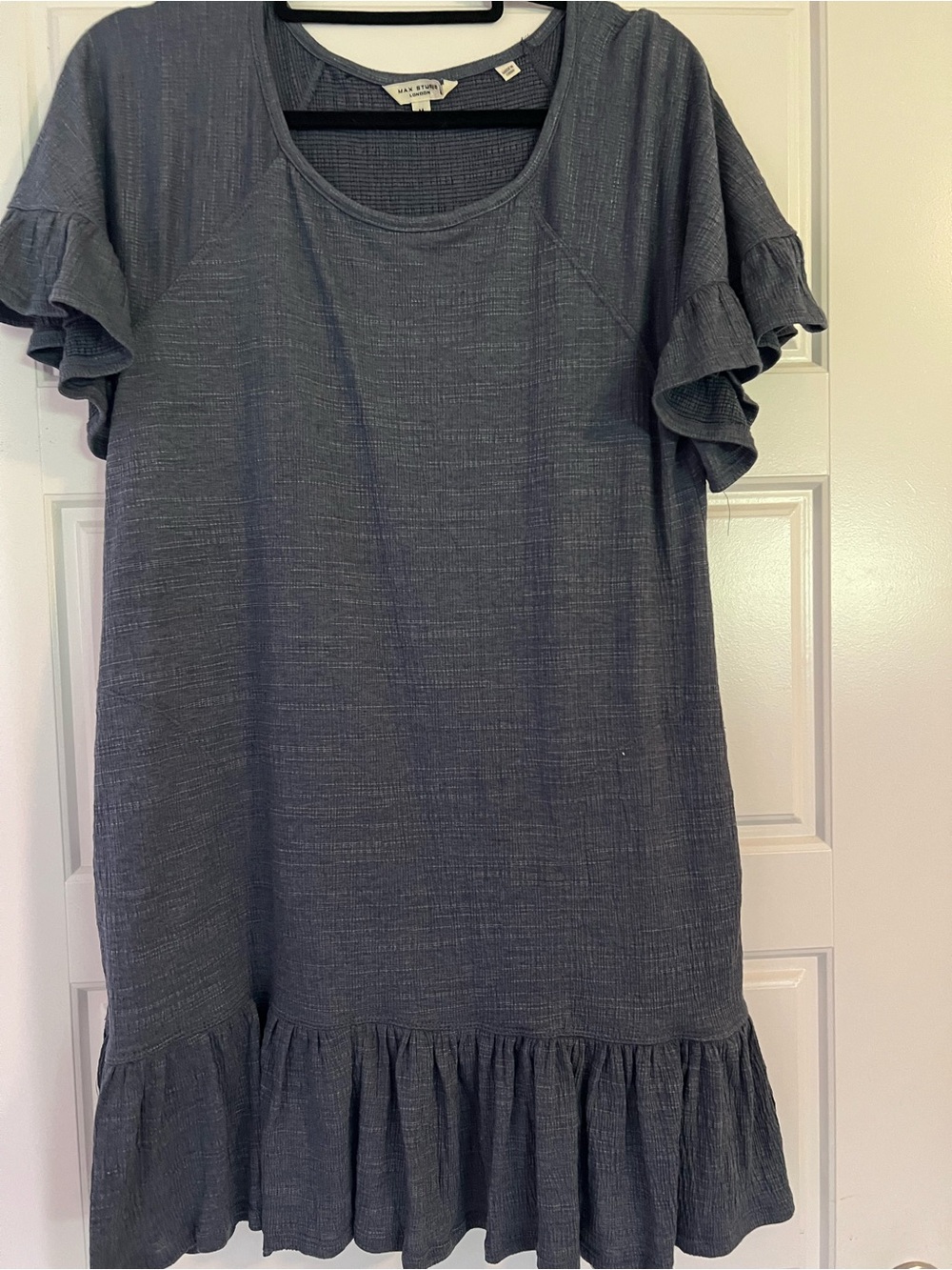 Casual Slate Ruffle-Hem Mini Dress by Max Studio